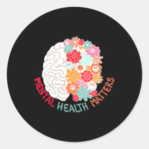Adesivo Saúde Mental Flor Cérebro Sensibilização Para O Su