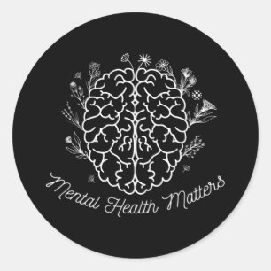 Adesivo Saúde Mental Importa Dar Doença Cerebral Humana Aw