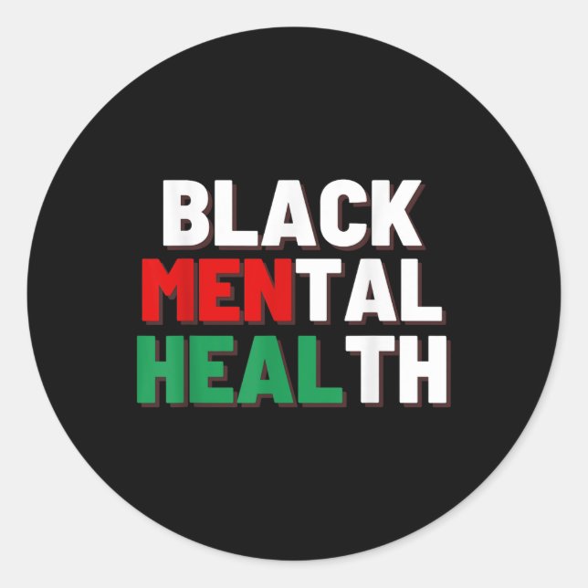 Adesivo Saúde Mental Preta S (Frente)
