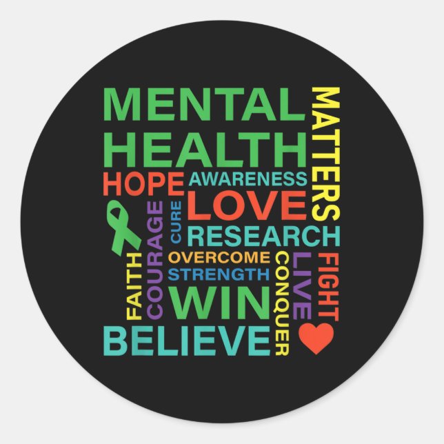 Adesivo Saúde Mental S Consciência Depressão (Frente)