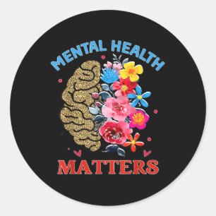 Adesivo Saúde Mental S Depressão Cerebral Floral Sensibili