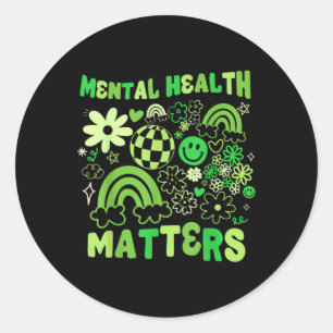 Adesivo Saúde Mental S Groovy Floral Mental Health Awaren