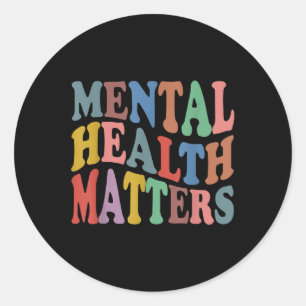 Adesivo Saúde Mental S Retro Groovy Mental Health Awarene
