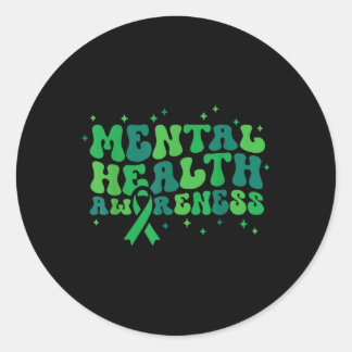 Adesivo Saúde Mental S Retro Groovy Mental Health Awarene