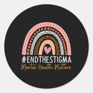 Adesivo Saúde Mental S Termina O Estigma Rainbow Boho