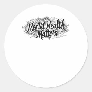 Adesivo Saúde mental S - Trabalho de arte inspirador desen