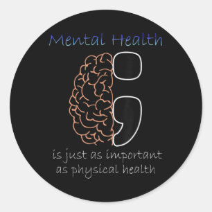 Adesivo Saúde Mental Semicolon Sensibilização Saúde Mental