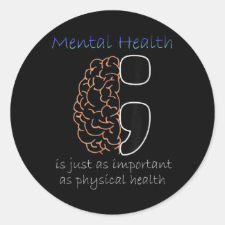 Adesivo Saúde Mental Semicolon Sensibilização Saúde Mental