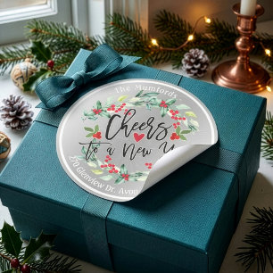 Adesivo Saúde para o Ano Novo Feliz Natal Endereço