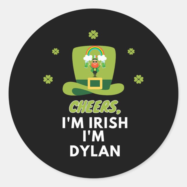 Adesivo Saúde Sou Irlandês Sou Dylan (Frente)