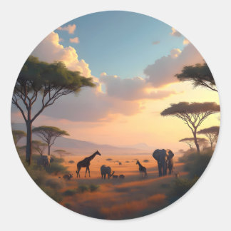 Adesivo Savannah Dawn – Paisagem Africana ao Nascer do Sol
