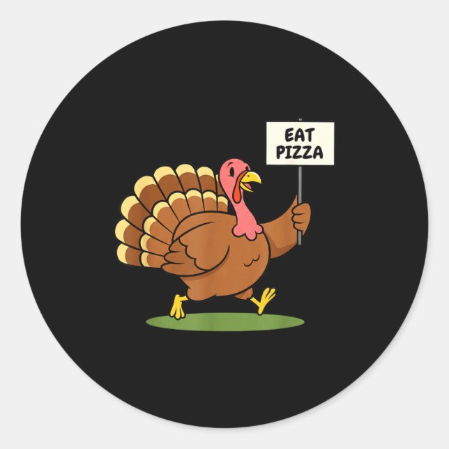 Adesivo Save A Turkey, Eat Zza Funny Thanksgiving Design F (Frente)