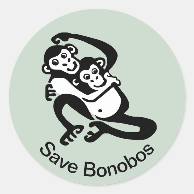 Adesivo Save BONOBOS - Chimpanzés - Animal ativista - (Frente)
