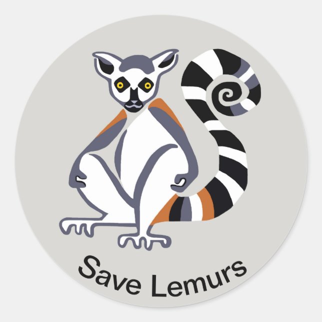 Adesivo Save LEMURS - Nature - Wildlife - Madagascar (Frente)