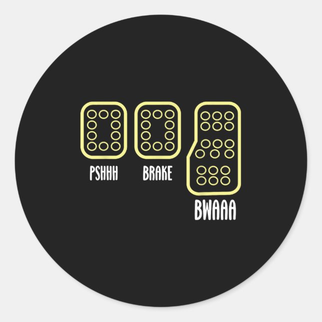 Adesivo Save Manual Pedal Shift Diagram Car Racing Funny Q (Frente)