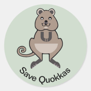 Adesivo Save QUOKAS - Animais ameaçados - Marsupiais -