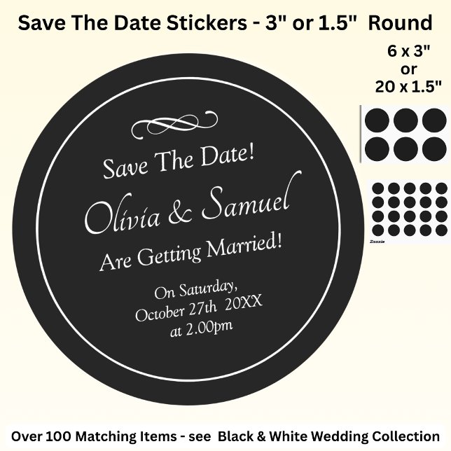 Adesivo Save The Date - Black & White with Infinity Scroll (Criador carregado)
