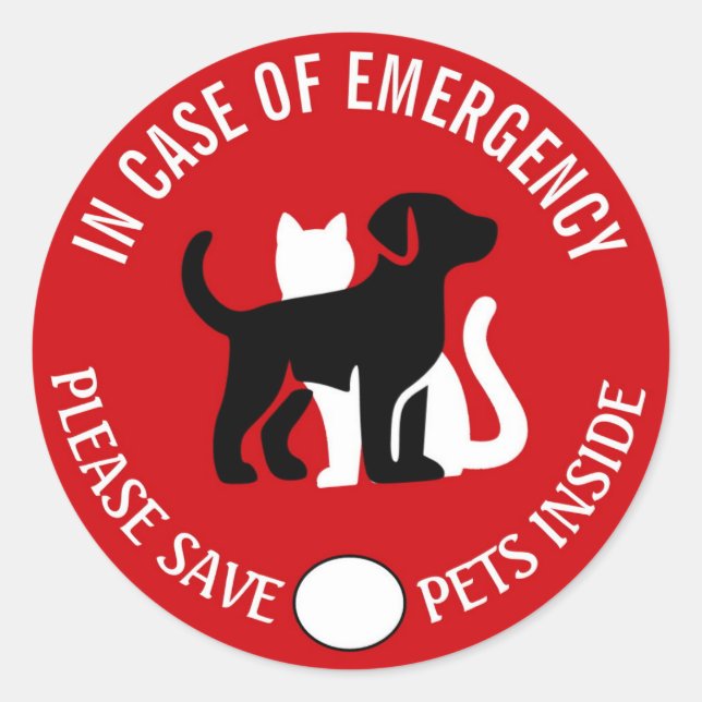 Adesivo SAVE YOUR PET IN CASE OF EMERGENCY!   Sticker (Frente)