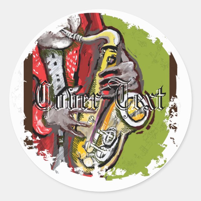 Adesivo Sax Man - Vinhetas Redondas Incomodadas (Frente)