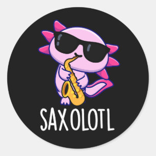 Adesivo Sax-olotl Engraçado Saxofone Puns Escuros BG