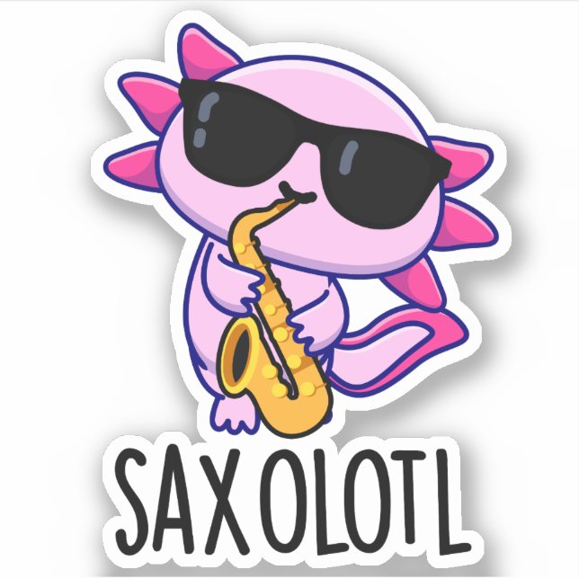 Adesivo Sax-olotl Piadas engraçadas de Saxofone  (Frente)