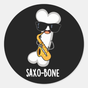 Adesivo Saxo-bone Funny Bone Funny Music Pun Dark BG