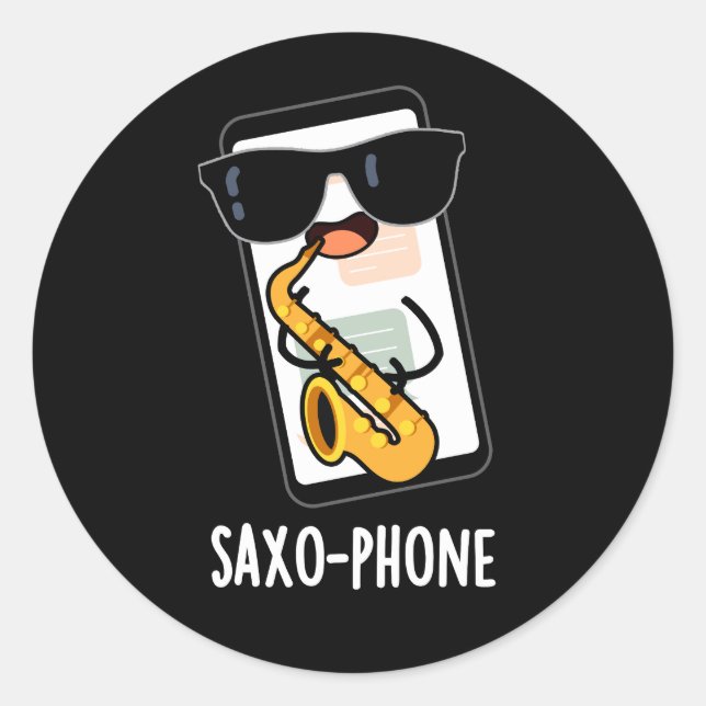 Adesivo Saxo-Phone Piadas de Celular Engraçadas com Fundo  (Frente)