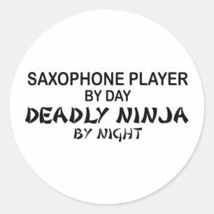 Adesivo Saxofone Ninja mortal em a noite