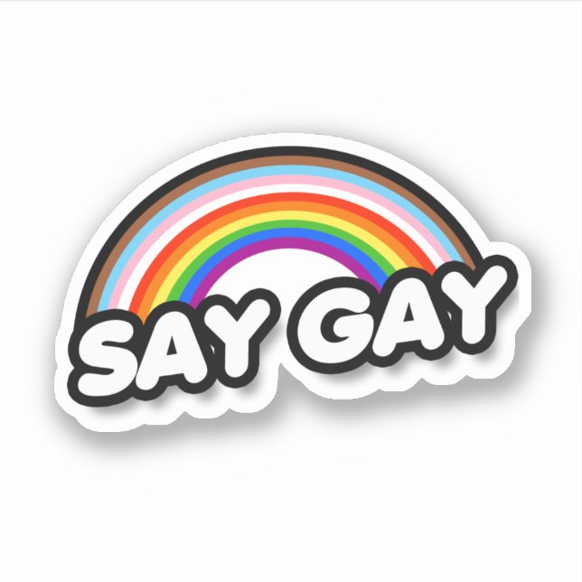 Adesivo Say Gay - Inclusive Rainbow (Frente)
