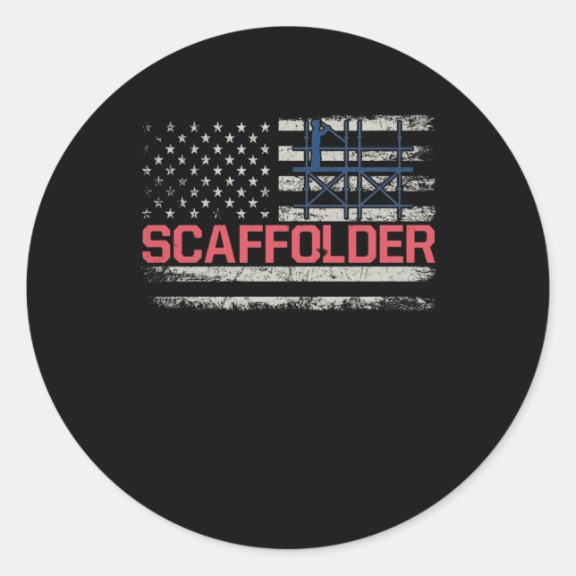 Adesivo Scaffolder USA Flag Scaffolding Builder (Frente)
