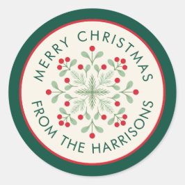 Adesivo Scandinávia Merry Christmas Wreath Name