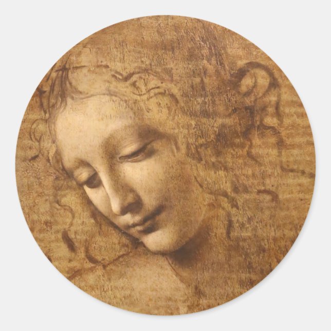 Adesivo Scapigliata, Cabeça de uma Mulher de Leonardo da V (Frente)