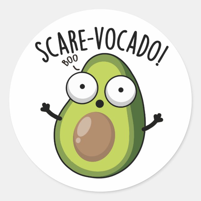 Adesivo Scare-vocaco Funny Avocado Pun (Frente)