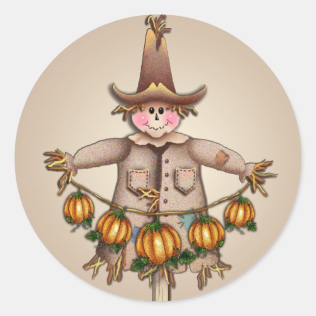 Adesivo SCARECROW & PUMPKIN GARLAND de SHARON SHARPE (Frente)