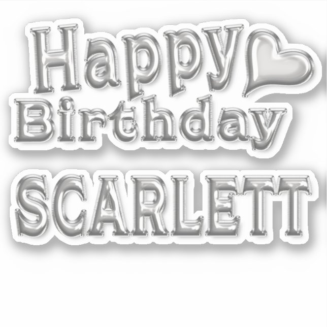 Adesivo Scarlett Happy Birthday silver Aufkleber Sticker (Frente)
