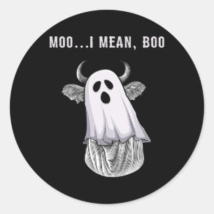 Adesivo Scary Cow Farmer Halloween Fantasma Engraçado Moo