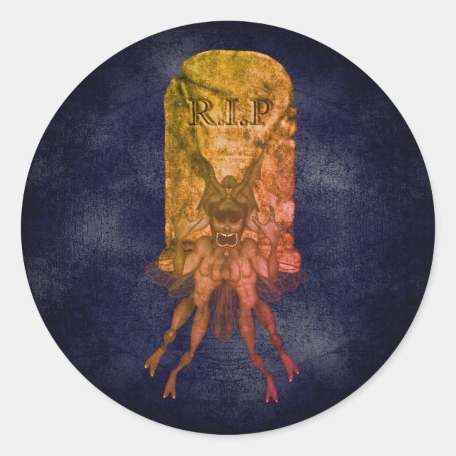 Adesivo Scary Goblin Tombstone Halloween (Frente)