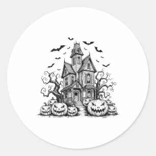 Adesivo Scary Halloween House Spooky Season Ts Fall Jack-o