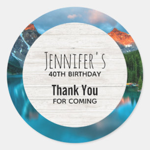 Adesivo Scenic Mountain & Lake Photograph Obrigado