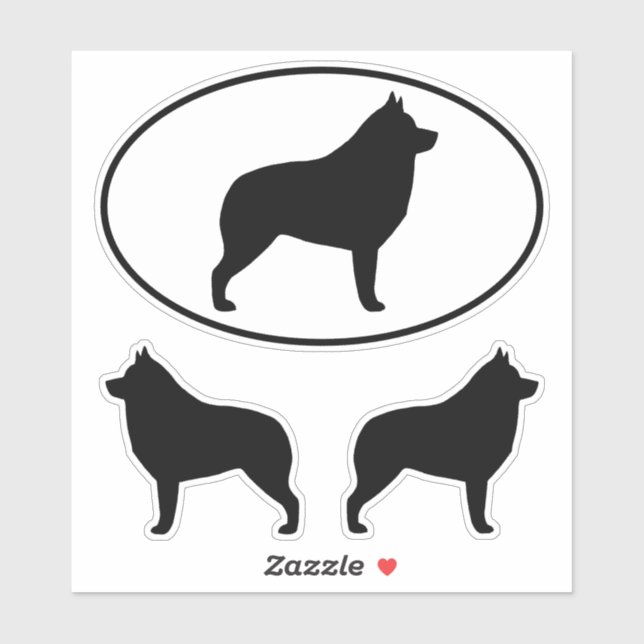 Adesivo Schipperke Dog Silhouettes Vinyl Sticker Set (Folha)