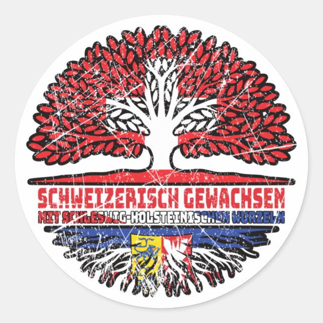 Adesivo Schleswig-Holstein Schweizer Schweiz Baum (Frente)