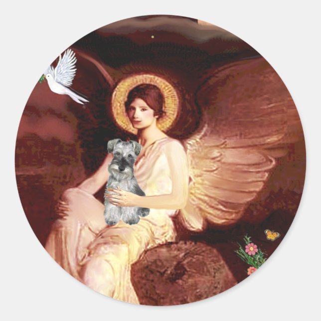 Adesivo Schnauzer 1N - Anjo sentado (Frente)