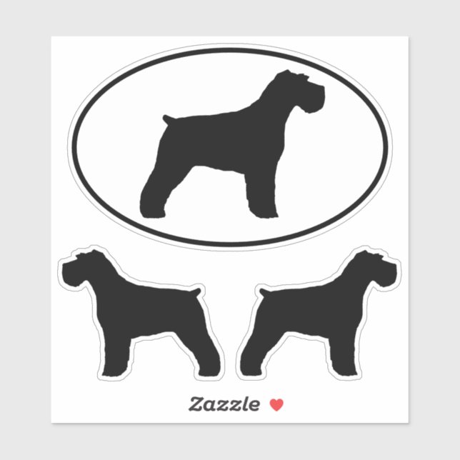 Adesivo Schnauzer Cachorro Silhouettes Vinyl Sticker Set (Folha)