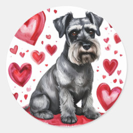 Adesivo Schnauzer & Corações