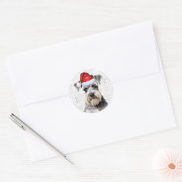 Adesivo Schnauzer Festivo Cão Woof Arte Verbal Natal