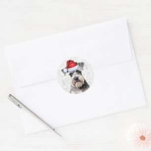 Adesivo Schnauzer Festivo Cão Woof Arte Verbal Natal