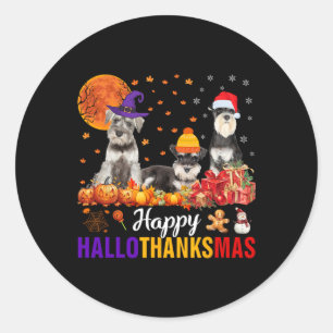 Adesivo Schnauzer Hallothanksmas Halloween Dia de Ação de