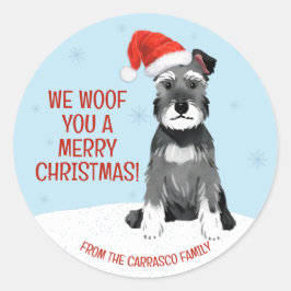 Adesivo Schnauzer Personalizado com Chapéu de Papai Noel N