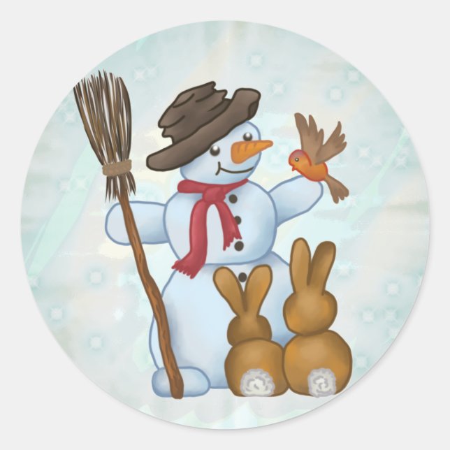 Adesivo Schneemann mit Tieren  (Frente)