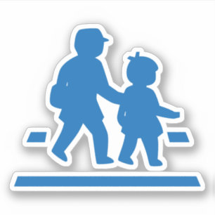 Adesivo School Children" cruzando > Sinal de tráfego japo